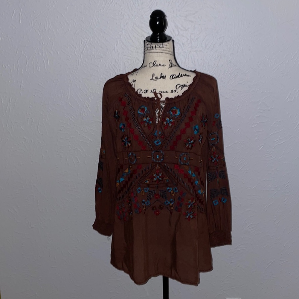 A & A Brown Embroidered Tunic